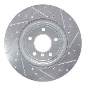 BMW Z4 Brake Rotor (1) - Rear Left - R1 Concepts - Drilled & Slotted - Silver - `11-`16
